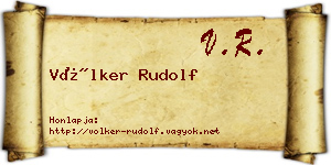 Völker Rudolf névjegykártya